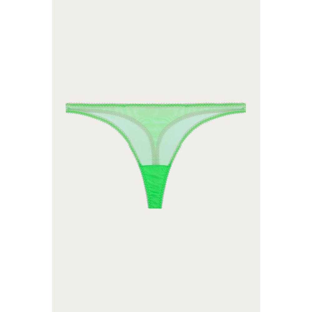 NEW DORA LARSEN dolly thong in acid green/lilac/pastel pink
